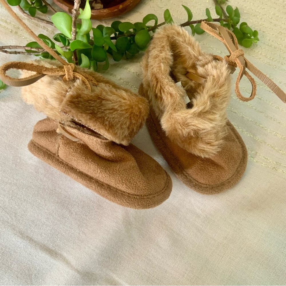 Koala Baby Fuzzy Faux Fur Moccasin Boots